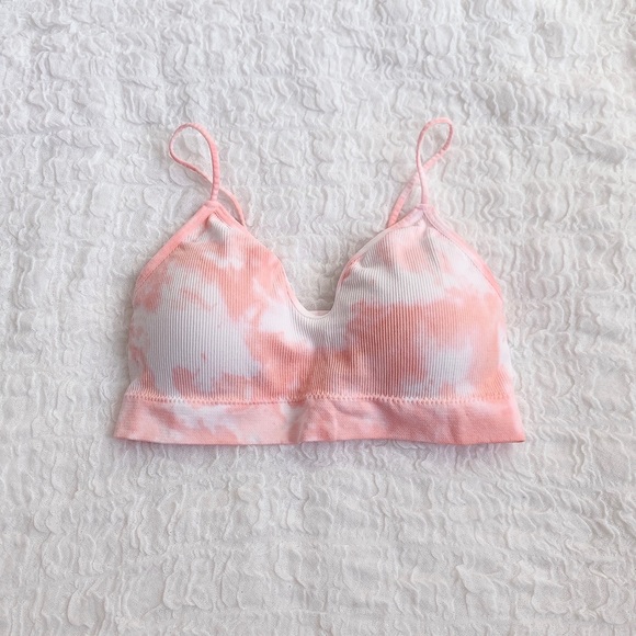 Other - Only1🎉 Coral Tie Dye Ribbed Lounge Bralette 💕💕